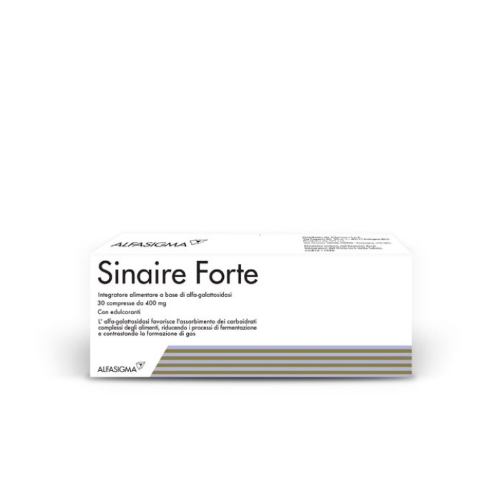 Sinaire Forte Integratore contro i Gas Intestinali con Alfa-Galattosidasi 30 Compresse - Alfasigma Sinaire Forte Integratore contro i Gas Intestinali con Alfa-Galattosidasi 30 Compresse - Alfasigma