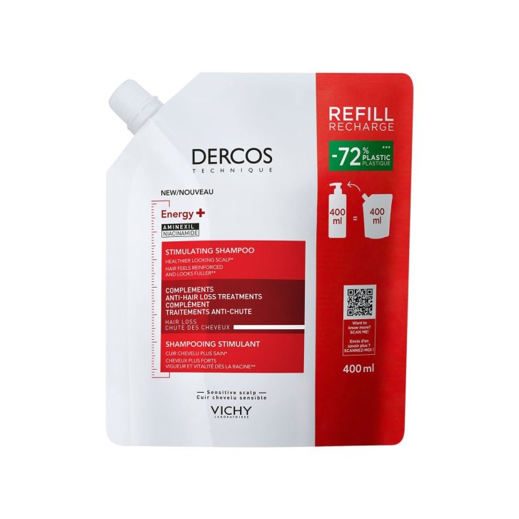 Dercos Shampoo Energizzante Anticaduta con Niacinamide Eco-Ricarica 400 ml - Vichy