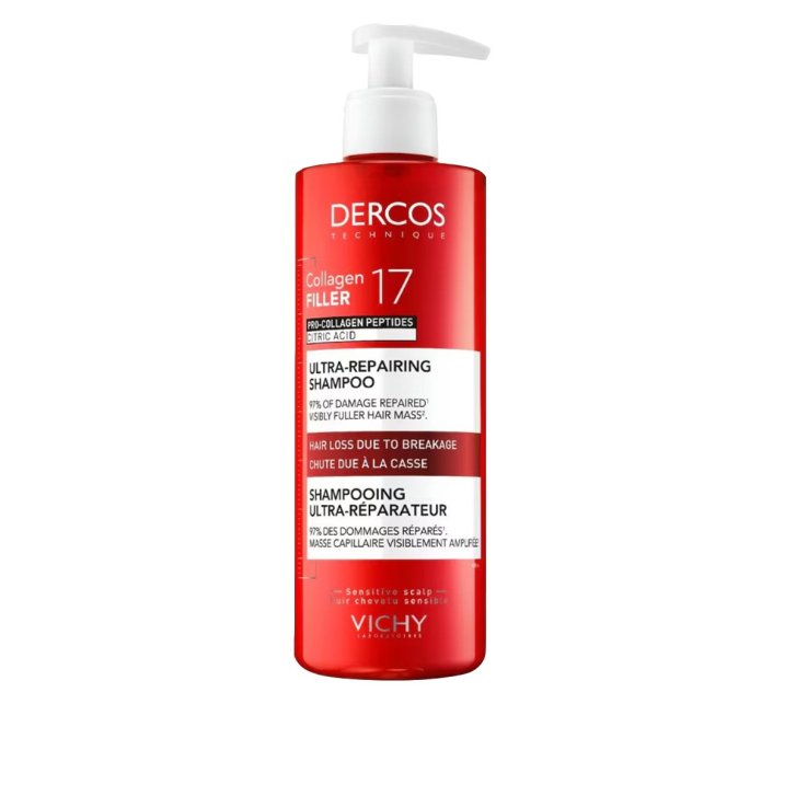 Dercos Collagen 17 Filler Shampoo Ultra-Riparatore con Peptidi Pro-Collagene e Acido Citrico 400 ml - Vichy Dercos Collagen 17 Filler Shampoo Ultra-Riparatore con Peptidi Pro-Collagene e Acido Citrico 400 ml - Vichy