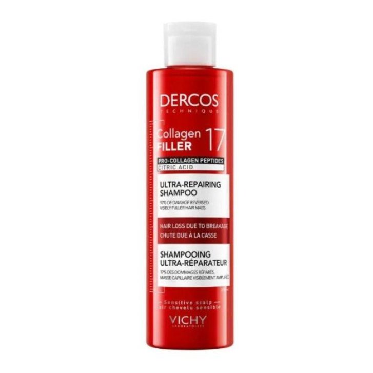 Dercos Collagen 17 Filler Shampoo Ultra-Riparatore con Peptidi Pro-Collagene 200 ml - Vichy Dercos Collagen 17 Filler Shampoo Ultra-Riparatore con Peptidi Pro-Collagene 200 ml - Vichy