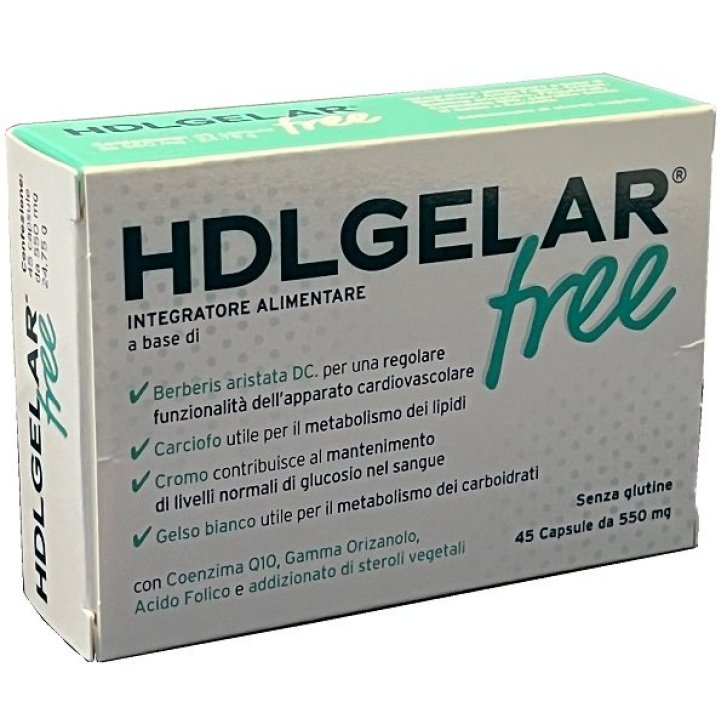 Hdlgelar Free Integratore per Funzionalità Cardiovascolare e Metabolismo 45 Capsule - Gelar Farma Srl