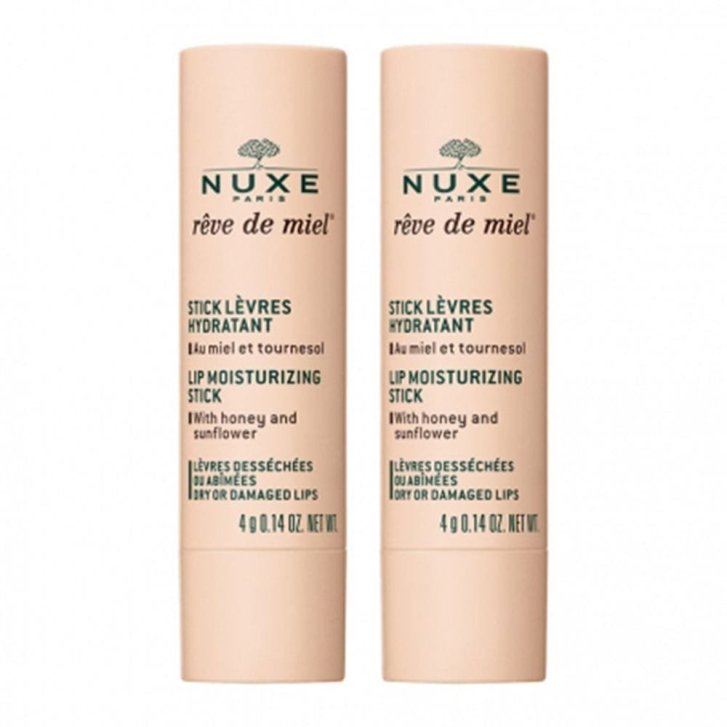 Nuxe Rêve de Miel Stick Labbra Idratante Riparatore Protezione Labbra Secche 2 x 4 g - NUXE