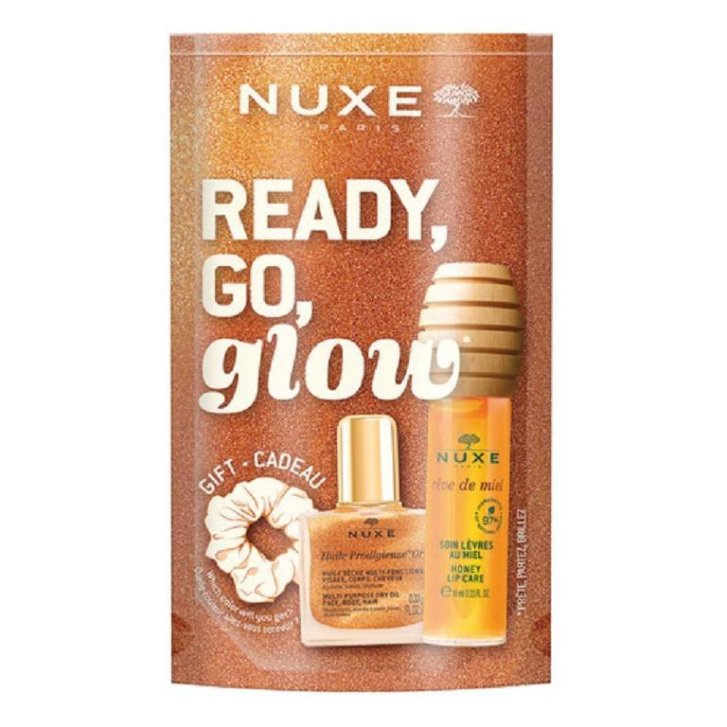 Nuxe Glow On The Go Kit Labbra E Viso Con Gloss Al Miele E Olio Prodigieuse Or 10Ml 10Ml - Nuxe