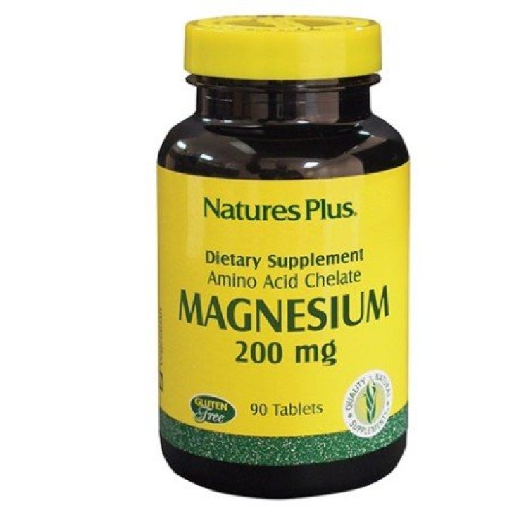 Magnesio Chelato 200mg Integratore Alimentare 90 Tavolette - Nature\'s Plus Magnesio Chelato 200mg Integratore Alimentare 90 Tavolette - Nature\'s Plus
