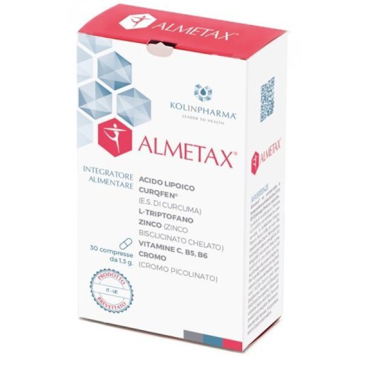 Almetax Integratore con Acido Alfa Lipoico Curcuma e Vitamine 30 Compresse - Kolinpharma Almetax Integratore con Acido Alfa Lipoico Curcuma e Vitamine 30 Compresse - Kolinpharma