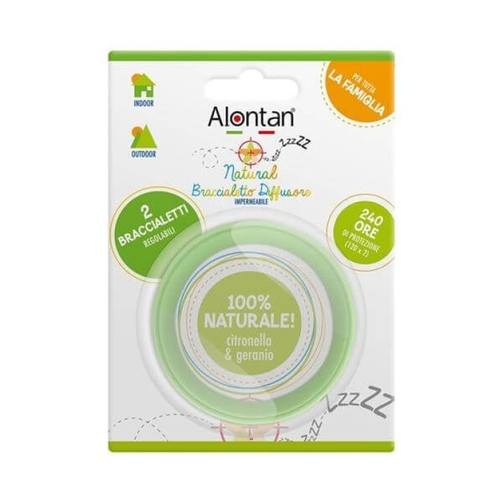 Alontan Natural Braccialetto Diffusore con Oli Essenziali di Citronella e Geranio Blister da 1 Pezzo - ALONTAN