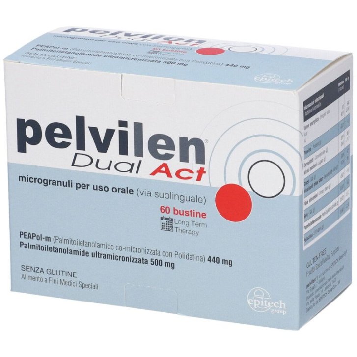Pelvilen Dual Act Integratore Alimentare con Palmitoiletanolamide 60 Bustine - Pelvilen Pelvilen Dual Act Integratore Alimentare con Palmitoiletanolamide 60 Bustine - Pelvilen