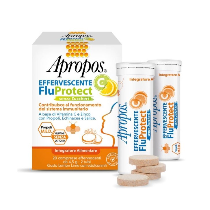 Apropos FluProtect C Integratore Effervescente con Vitamina C Zinco Propoli Echinacea 20 Compresse - Apropos Apropos FluProtect C Integratore Effervescente con Vitamina C Zinco Propoli Echinacea 20 Compresse - Apropos