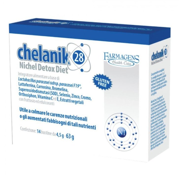 Chelanik 28 Integratore con Fermenti Lattici F19, Lattoferrina e Antiossidanti 14 Bustine - Farmagens Health Care