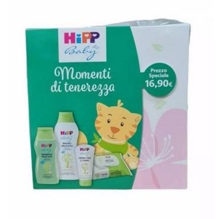 HiPP Cofanetto Momenti di Tenerezza con Shampoo 200ml Bagno 350ml Crema 75ml e 20 Salviettine - HIPP