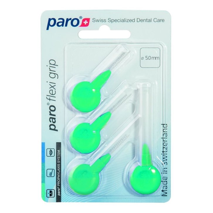 Paro 71075 Scovolino Interdentale Medio Verde Cilindrico Diametro 5,0 mm 4 Pezzi - Profimed