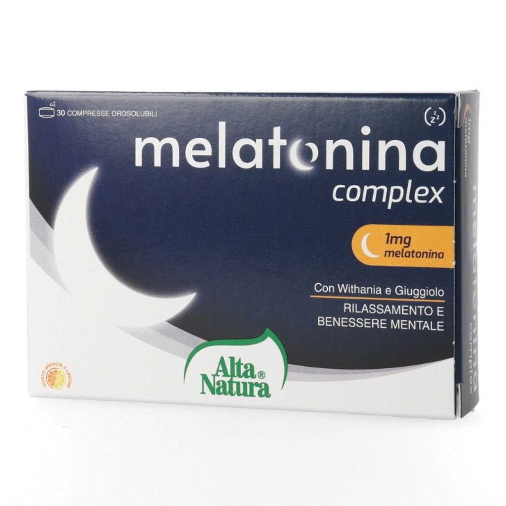 Melatonina Complex Fast Integratore per Sonno con Whitania e Giuggiolo 30 Compresse - ALTA NATURA Melatonina Complex Fast Integratore per Sonno con Whitania e Giuggiolo 30 Compresse - ALTA NATURA