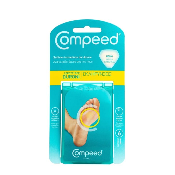 Compeed Cerotti per Duroni Medio con Tecnologia Idrocolloide 6 Pezzi - Compeed