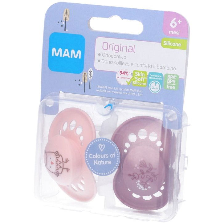 Mam Succhietto Original 6+ Mesi in Silicone per Bimba, 2 Pezzi, con Scatola Sterilizzante - MAM Mam Succhietto Original 6+ Mesi in Silicone per Bimba, 2 Pezzi, con Scatola Sterilizzante - MAM