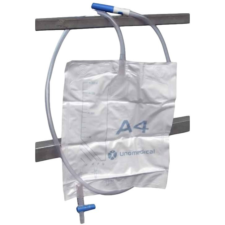 Sacca per Drenaggio Urinario a Circuito Chiuso 2000ml con Valvola Antireflusso, Port Prelievo Urina, Tubo Largo 130cm - Farmacare Sacca per Drenaggio Urinario a Circuito Chiuso 2000ml con Valvola Antireflusso, Port Prelievo Urina, Tubo Largo 130cm - Farmacare