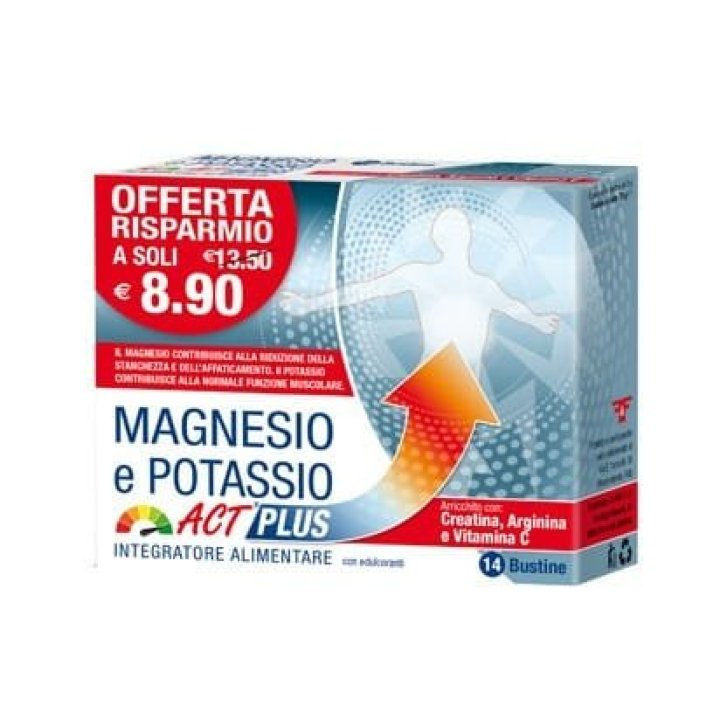 Magnesio E Potassio Act Plus Integratore Con Creatina E Vitamina C 14 Bustine - F&F