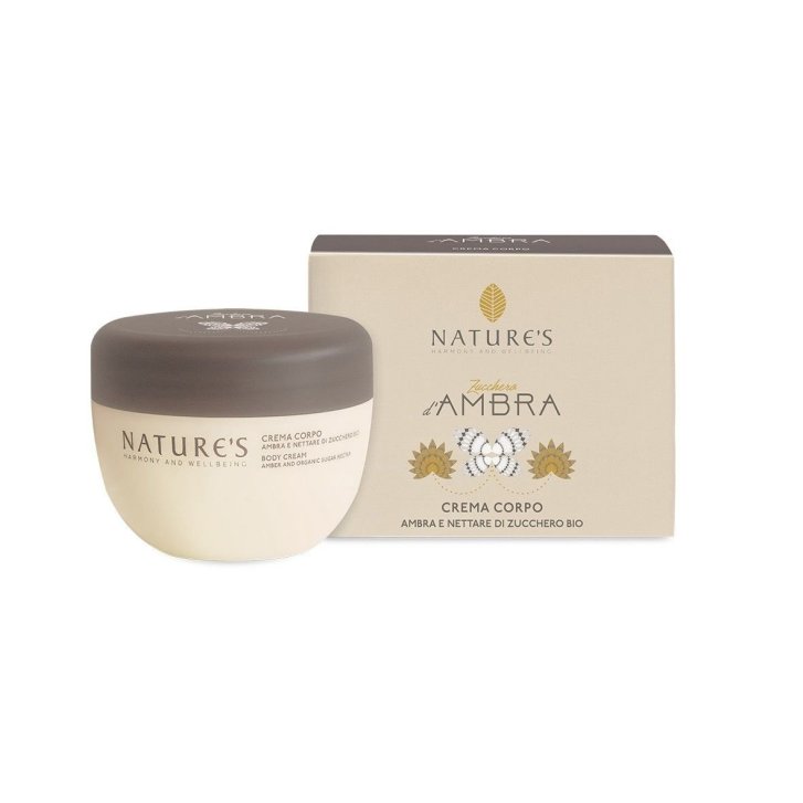 Nature\'s Zucchero D\'ambra Crema Corpo Idratante con Estratto di Zucchero Bio e Burro di Karitè 150 ml - Nature\'s