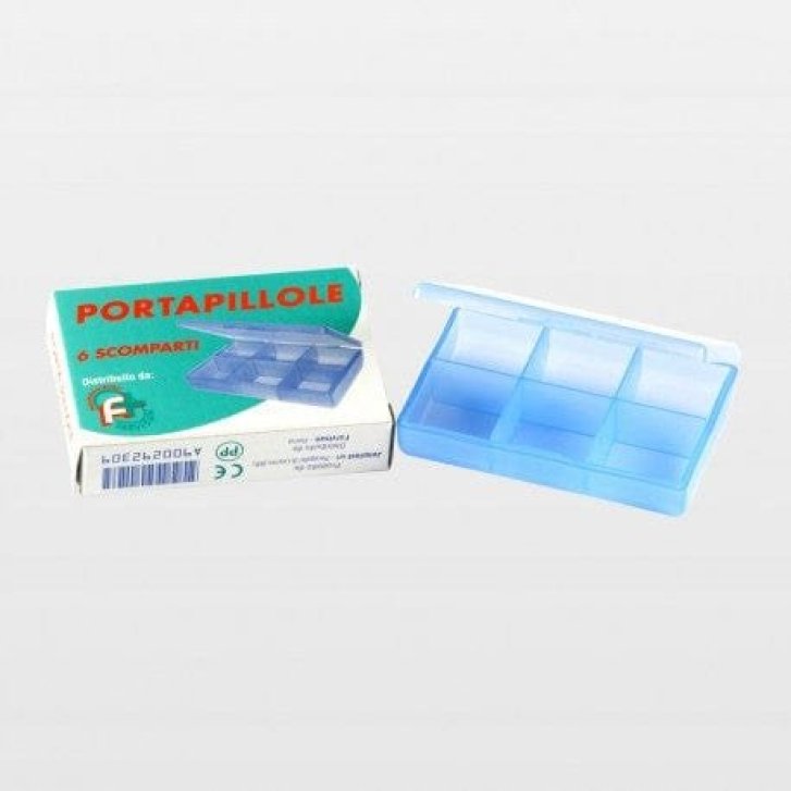 Portapillole 6 Scomparti Organizzatore per Farmaci e Integratori - Farvisan Portapillole 6 Scomparti Organizzatore per Farmaci e Integratori - Farvisan