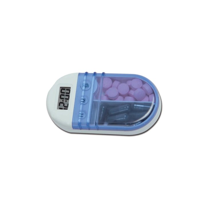 Med\'s Portapillole Tascabile con Timer Doppio Scomparto 90 x 50 x 19 mm - Farmac-Zabban