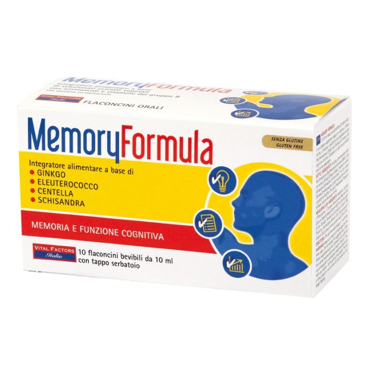 Memory Formula Integratore per Memoria e Concentrazione 10 Flaconcini 10 ml - Vital Factors