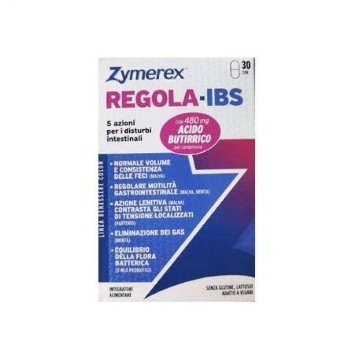 Zymerex Regola-Ibs Integratore per Funzionalità Intestinale 30 Compresse - ZYMEREX