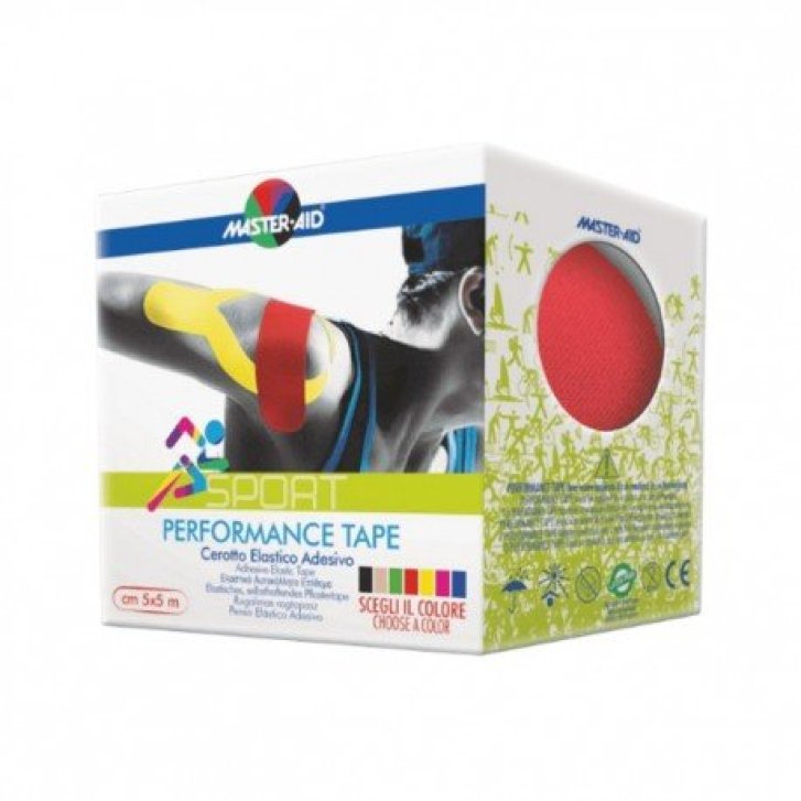 M-Aid S Perform Red Cerotto Elastico Adesivo per Taping Neuromuscolare 5 cm x 5 m - Pietrasanta Pharma