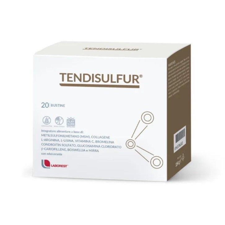 Tendisulfur Integratore per Articolazioni con MSM Collagene e Vitamina C 20 Bustine - Uriach Tendisulfur Integratore per Articolazioni con MSM Collagene e Vitamina C 20 Bustine - Uriach