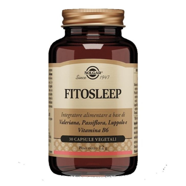 Fitosleep Integratore Sonno e Rilassamento con Valeriana Passiflora e Luppolo 30 Capsule Vegetali - Solgar