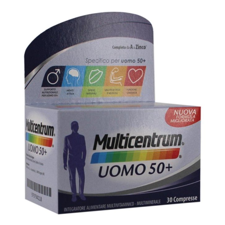 Multicentrum Uomo 50+ Integratore Multivitaminico e Multiminerale 30 Compresse - Multicentrum Multicentrum Uomo 50+ Integratore Multivitaminico e Multiminerale 30 Compresse - Multicentrum
