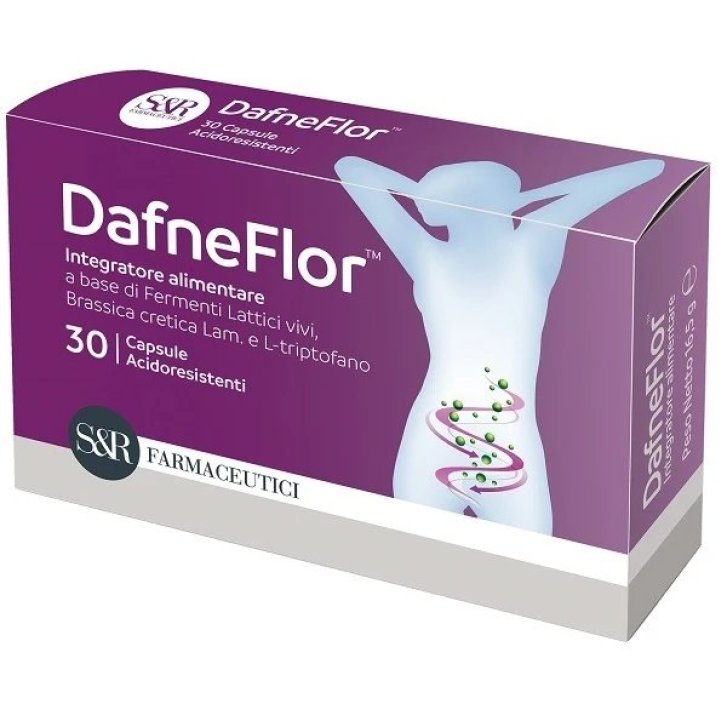 Dafneflor Integratore per Equilibrio della Flora Batterica con Fermenti Lattici e Brassica 30 Capsule - S&R Farmaceutici