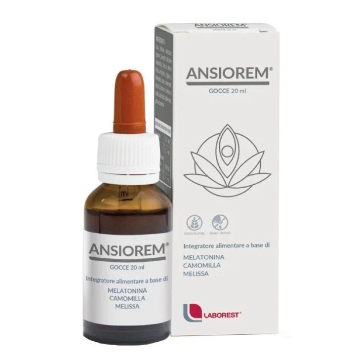 Ansiorem Gocce Integratore per Sonno e Rilassamento con Melatonina Camomilla e Melissa 20ml - Uriach Italy