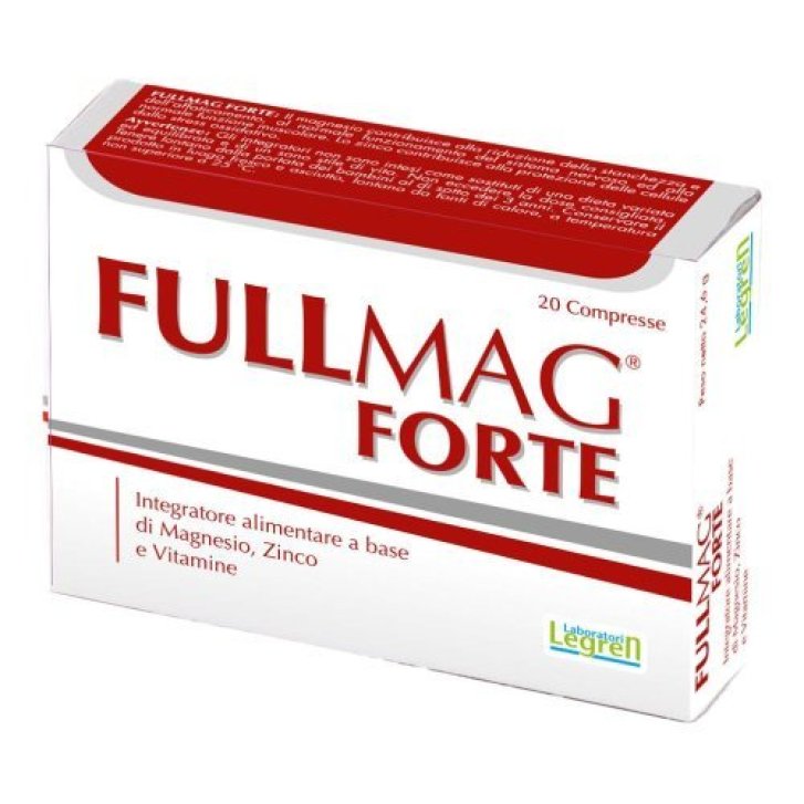 Fullmag Forte Integratore Alimentare con Magnesio Zinco e Vitamine 20 Compresse - Laboratori Legren Srl Fullmag Forte Integratore Alimentare con Magnesio Zinco e Vitamine 20 Compresse - Laboratori Legren Srl