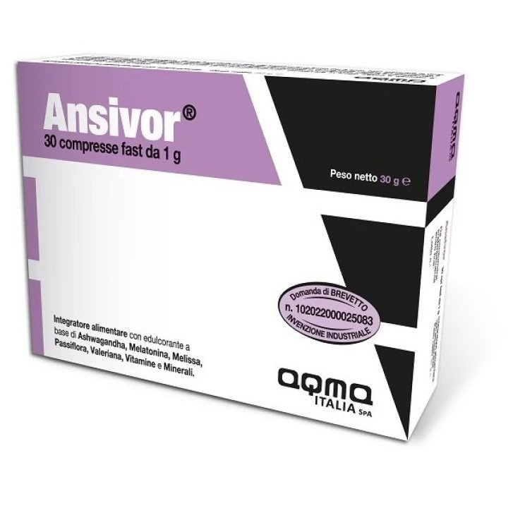 Ansivor Integratore Alimentare per Rilassamento e Sonno 30 Compresse - AQMA Italia Srl