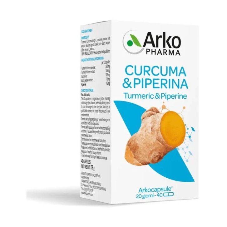 Arkocps Curcuma + Piperina Integratore per Comfort Articolare 40 Capsule - Arkofarm