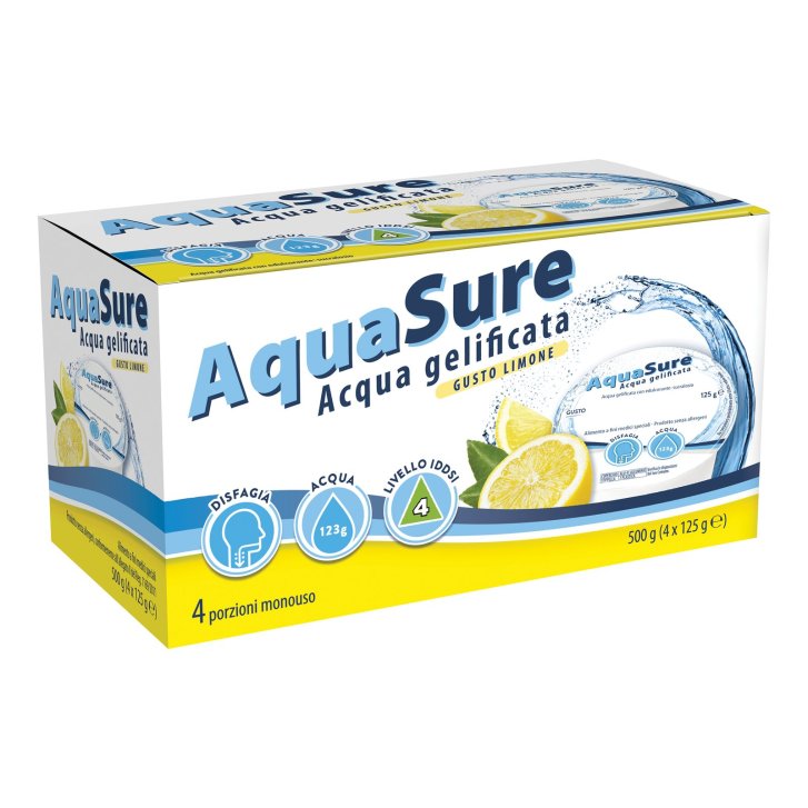 Aquasure Acqua Gelificata Limone Edulcorata 4 Pezzi da 125 g - Boschetti Alimentare Spa