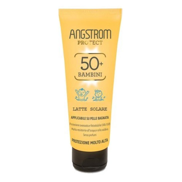 Angstrom Protect Kids Latte Solare Idratante SPF 50+ Applicabile su Pelle Bagnata 250 ml - Angstrom