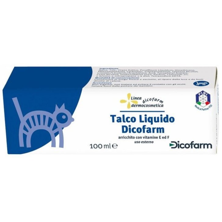 Dicofarm Talco Liquido per Neonati con Vitamine E e F 100 ml - Dicofarm