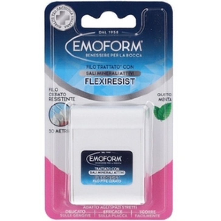 Emoform Flexiresist Filo Interdentale Cerato Resistente con Sali Minerali Attivi 30 Metri - Polifarma Benessere Srl
