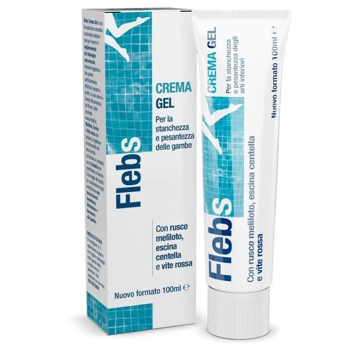 Flebs Crema Gel per Gambe Pesanti e Stanche con Rusco e Centella 100 ml - Polifarma Benessere