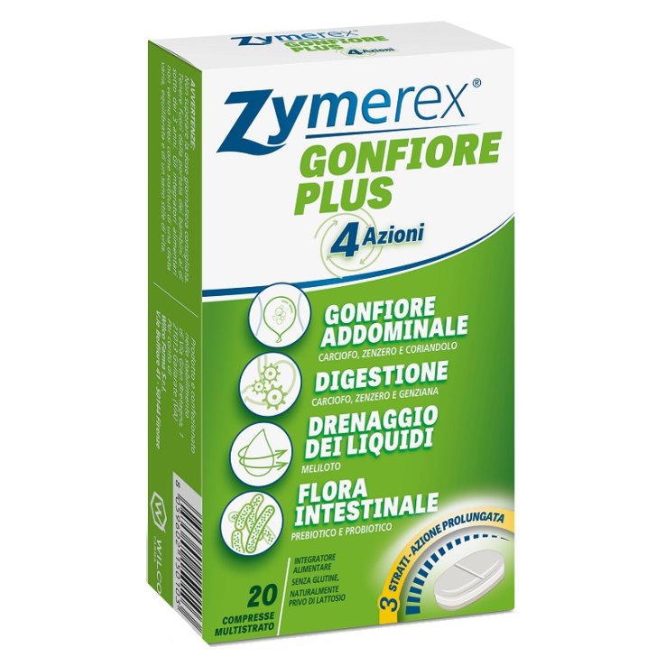 Zymerex Gonfiore Plus Integratore per Gonfiore Addominale e Digestione 20 Compresse - Wilco Farma