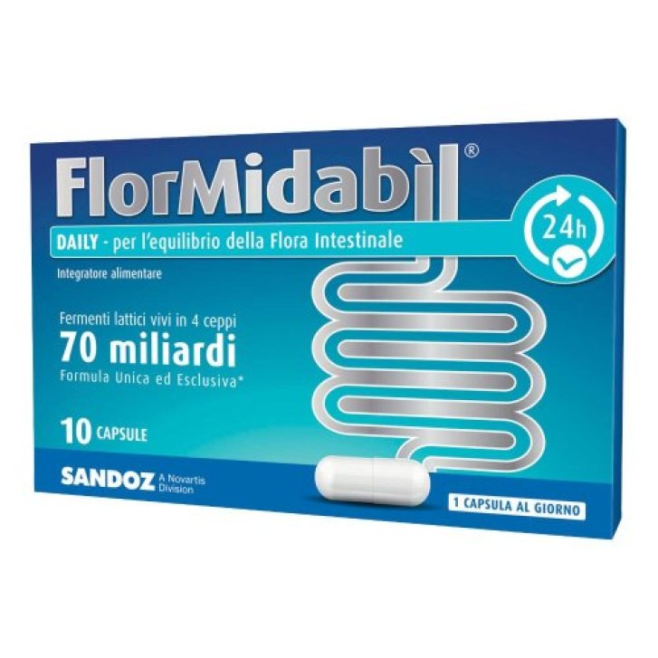 Flormidabil Daily Integratore di Fermenti Lattici con 70 Miliardi UFC 10 Capsule - Sandoz