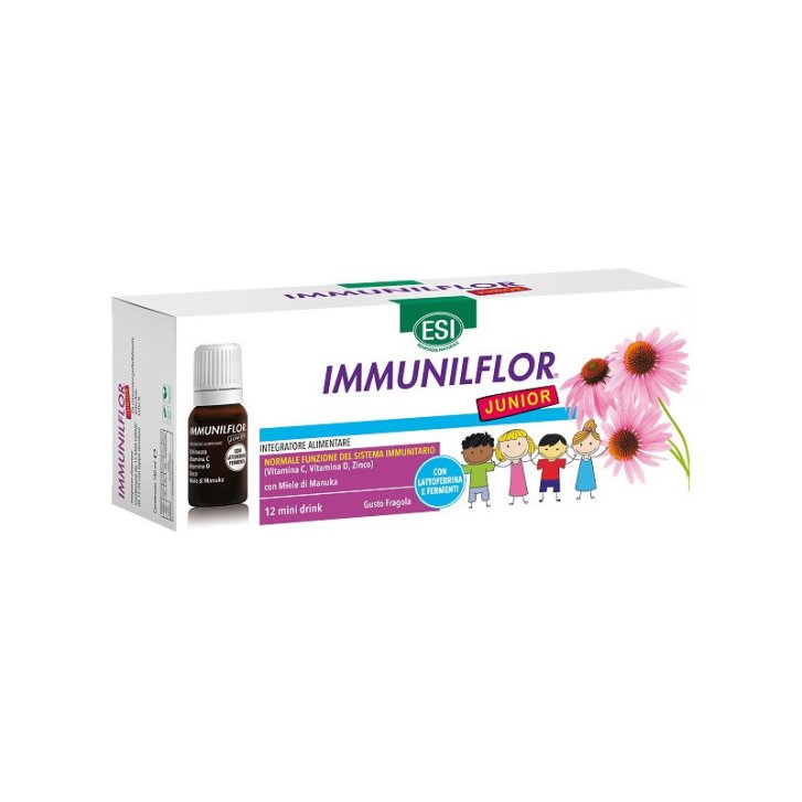 Immunilflor Junior Integratore per Difese Immunitarie con Lattoferrina e Fermenti 12x15ml - ESI