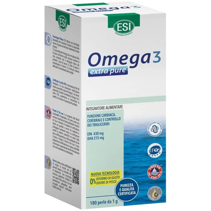 Esi Omega 3 Extra Pure Integratore con Omega 3 e Vitamina E 180 Perle - ESI