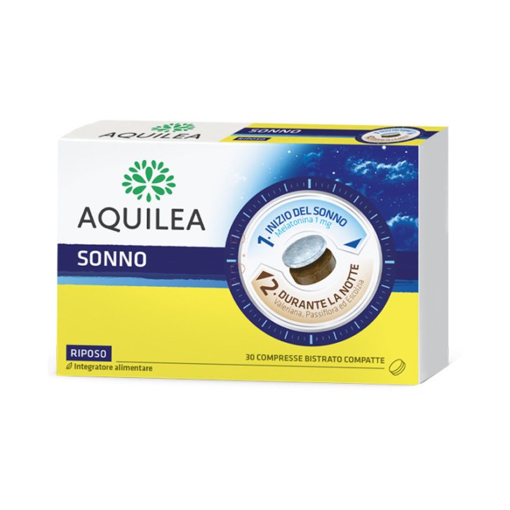 Aquilea Sonno Integratore per il Sonno con Melatonina Valeriana e Passiflora 30 Compresse - Aquilea