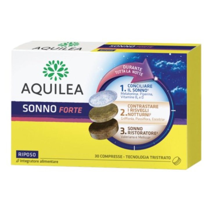 Aquilea Sonno Forte Integratore per il Sonno con Melatonina e Vitamine 30 Compresse - Aquilea