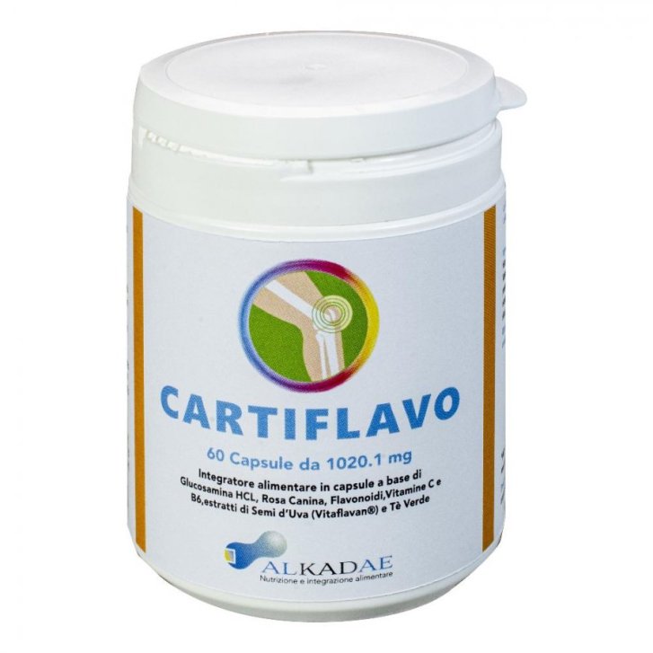 Cartiflavo Integratore Alimentare con Glucosamina e Vitamina C 60 Capsule - Alkadae Cartiflavo Integratore Alimentare con Glucosamina e Vitamina C 60 Capsule - Alkadae