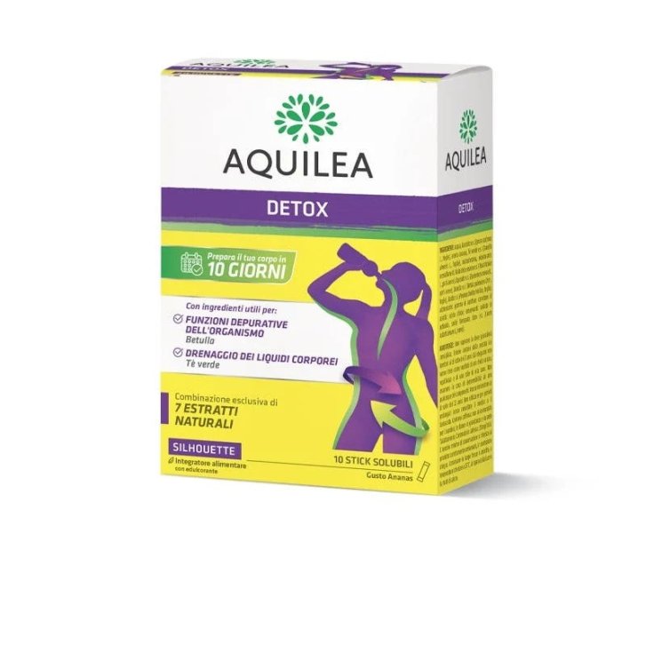 Aquilea Detox Integratore Drenante e Depurativo con 7 Estratti Naturali 10 Stick - Aquilea