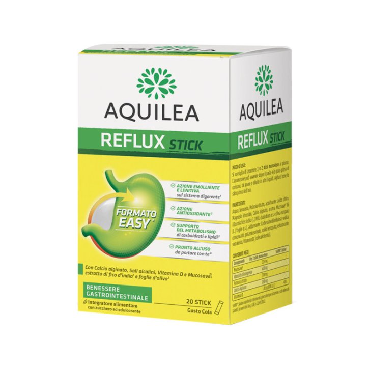 Aquilea Reflux Integratore per Reflusso e Digestione Difficile 20 Stick - Aquilea Aquilea Reflux Integratore per Reflusso e Digestione Difficile 20 Stick - Aquilea