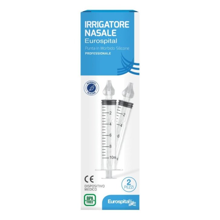 Irrigatore Nasale per Igiene Nasale con Punta in Silicone 2 Pezzi - Eurospital