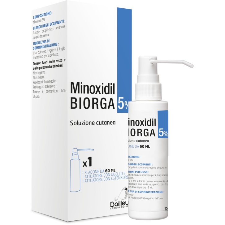 Minoxidil Biorga Soluzione Cutanea 5% 60 ml - Laboratoires Bailleul S.A. Minoxidil Biorga Soluzione Cutanea 5% 60 ml - Laboratoires Bailleul S.A.